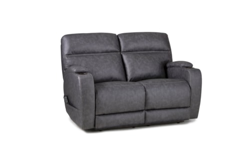Casual Power Reclining Loveseat with Cupholders