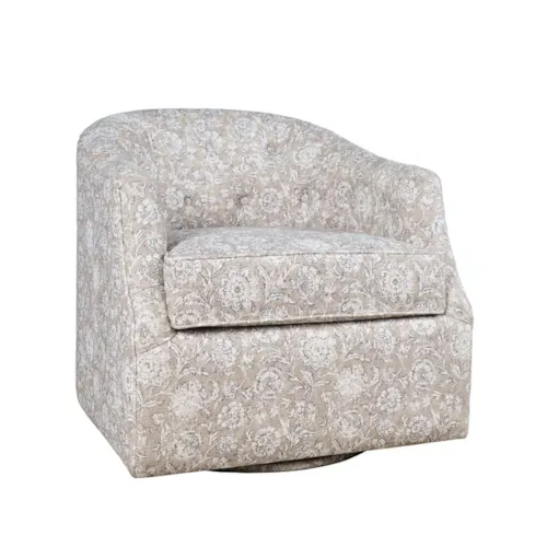 Casual Swivel Accent Chair with Slope Arms