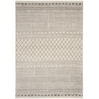 6'7" x 9'6" Ivory/Grey Rectangle Rug