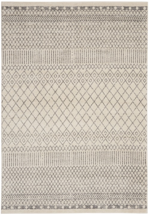 6'7" x 9'6" Ivory/Grey Rectangle Rug