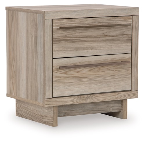 Casual 2-Drawer Nightstand with USB Port