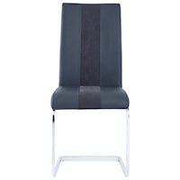 Contemporary Upholstered Dining Chair with Metal Base