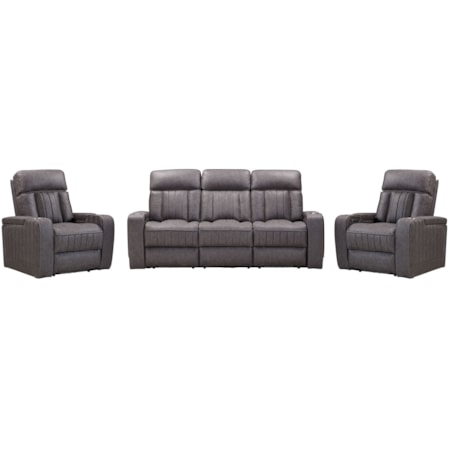 Power Reclining Sofa and Dual Recliners Set