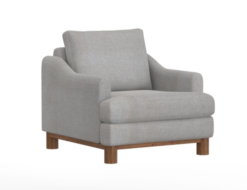 Transitional Accent Chair with Exposed Wood Legs