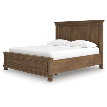 California King Panel Storage Bed