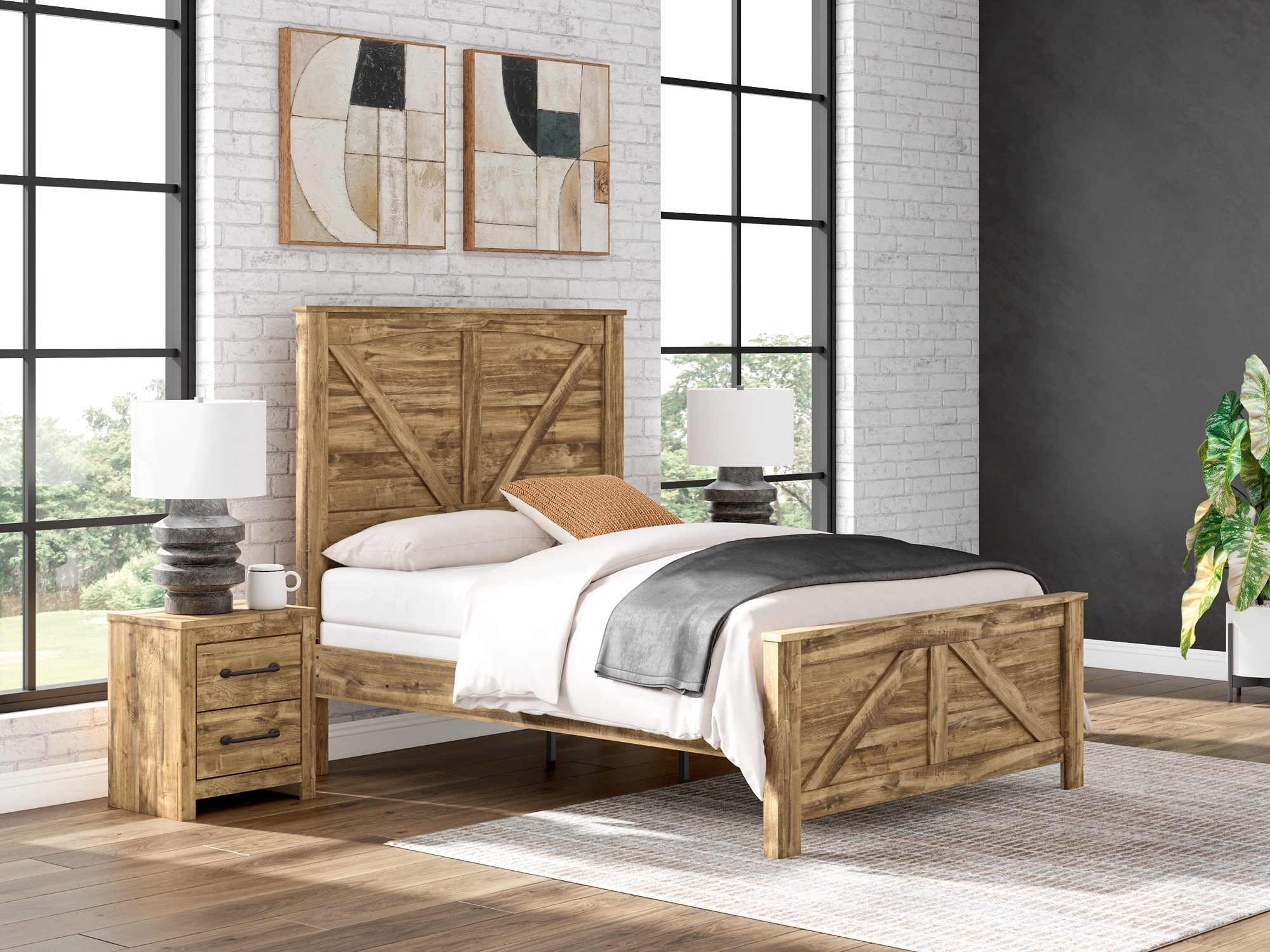 Queen Crossbuck Panel Bed