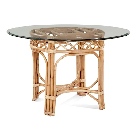 Chippendale 48" Round Glass Top Dining Table