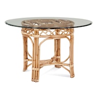 Tropical Round Dining Table with Glass Top