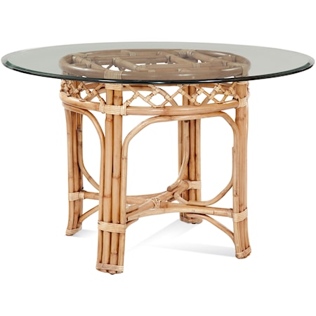 Tropical Round Dining Table with Glass Top