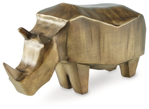 Gold Finish Rhino Sculpture