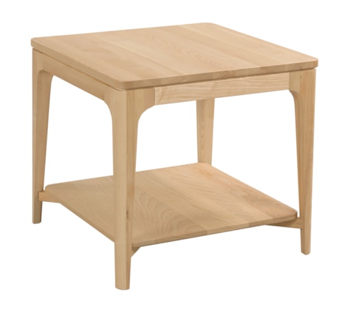 Transitional Square End Table with Shelf