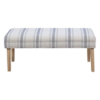 Upholstered Bench in Cambridge Blue Stripe