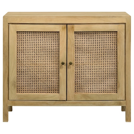 Wood Accent Cabinet w/ Woven Cane