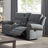 Casual Console Loveseat with Dual Recliners