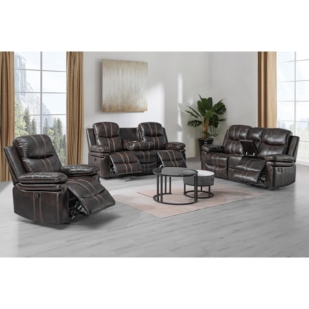 Manual Reclining Console Loveseat