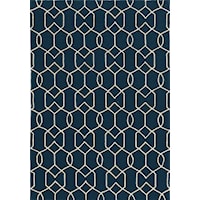 8' x 11' Navy Groovy Gate Rug