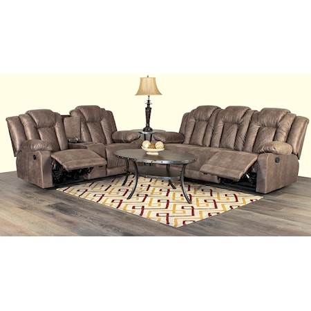 Contemporary 2-Piece Reclining Sofa and Loveseat Set