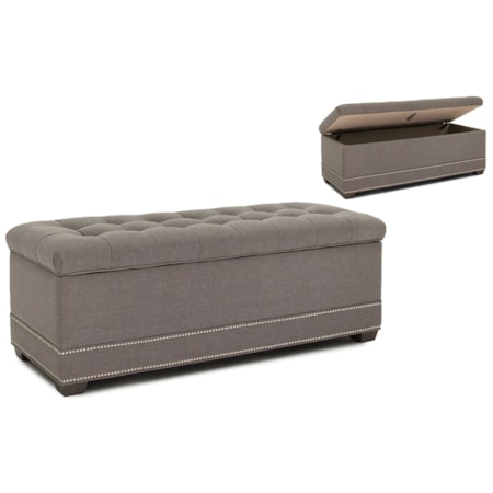 Storage Ottoman w/ Tapered Leg