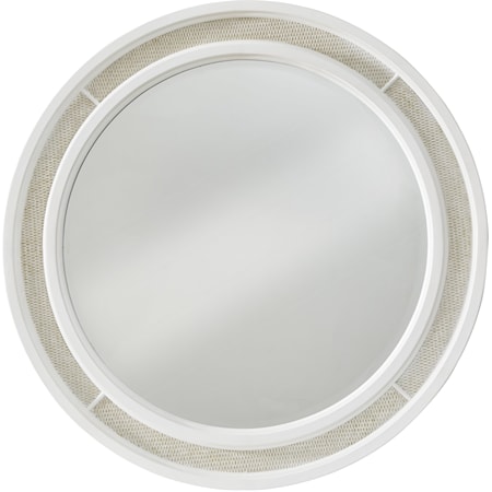Coastal Round Mirror with Woven Accents