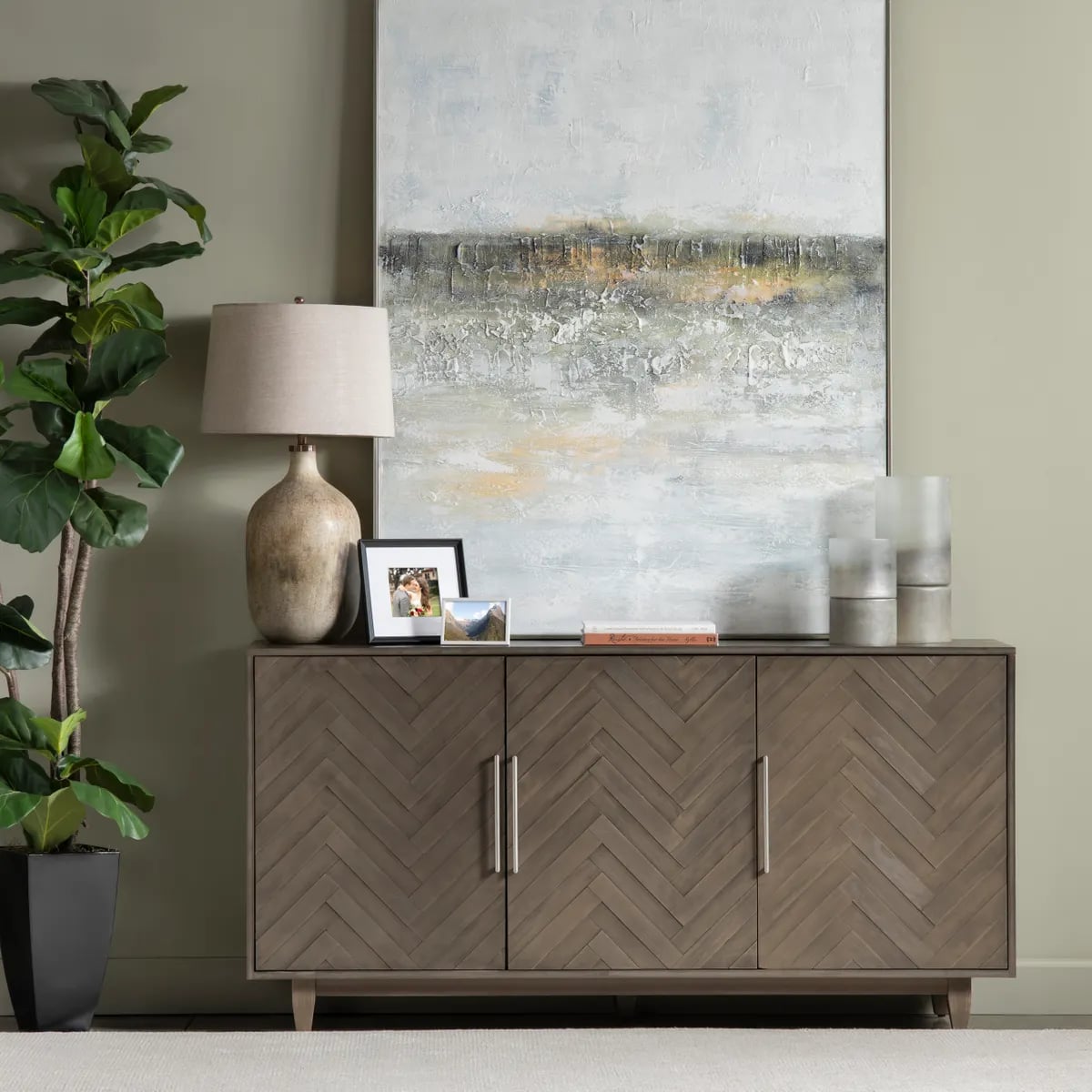 Ellery Large Metallic Smoke Hurricane Globes