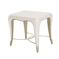Transitional Rectangular End Table with Cabriole Legs