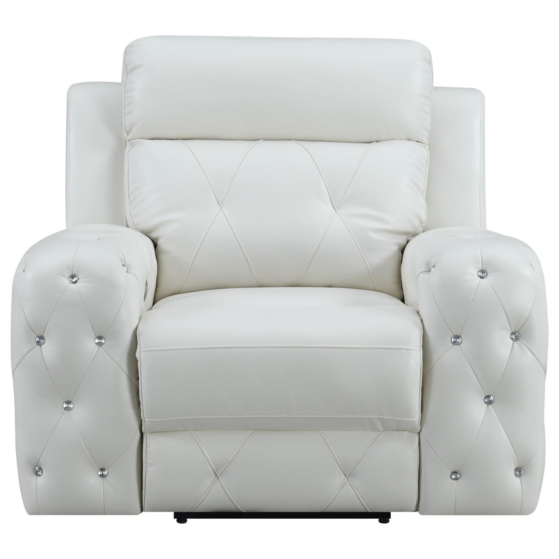 cream tufted recliner