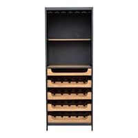 Contemporary Wine Bar with Open Storage and Wine Racks