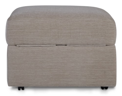 Contemporary Storage Ottoman with Hidden Casters