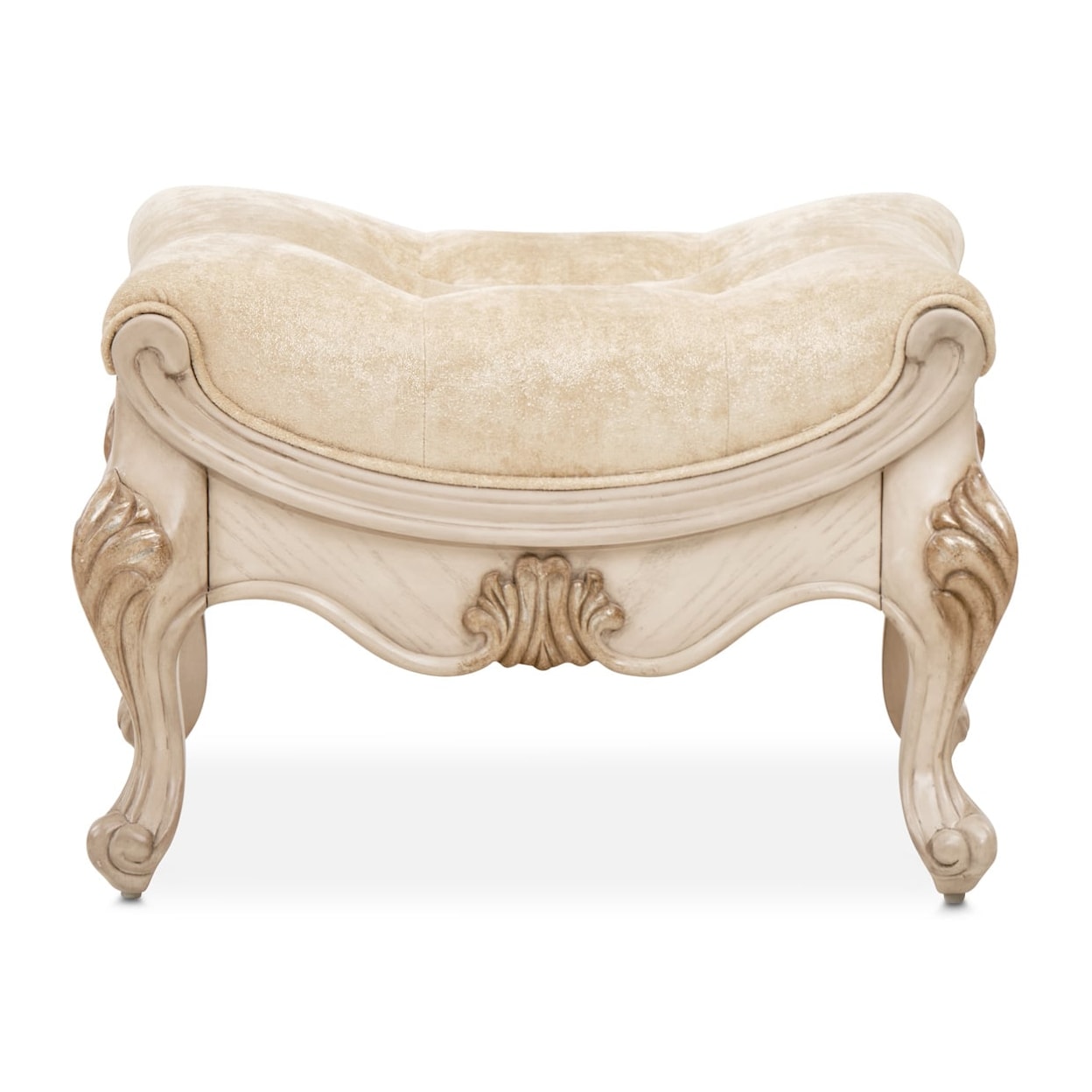 Michael Amini Platine de Royale Upholstered Vanity Bench