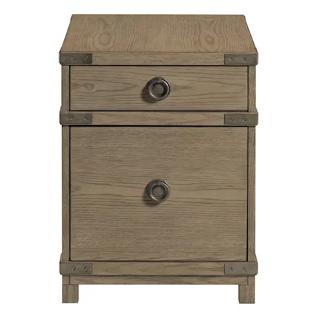 Rustic 2-Drawer End Table with Power Outlets