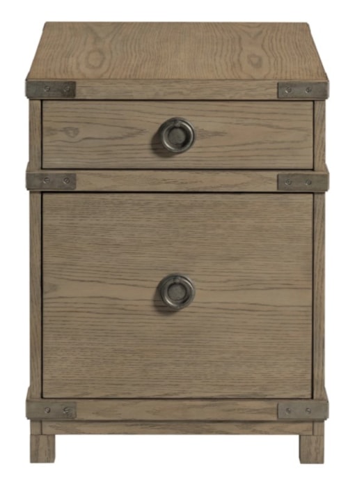 Rustic 2-Drawer End Table with Power Outlets