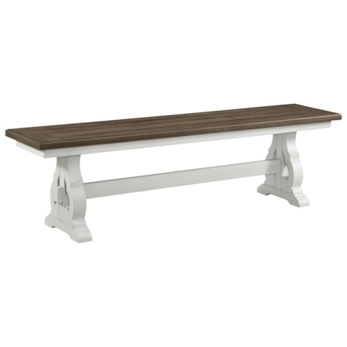Cottage Dining Bench with Trestle Base