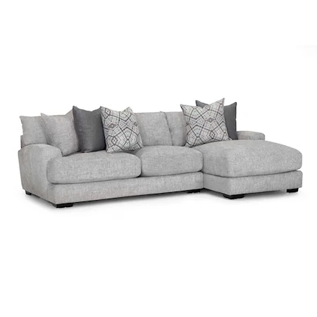 Casual 2-Piece Sectional Sofa with Right Facing Chaise