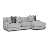 Casual 2-Piece Sectional Sofa with Right Facing Chaise