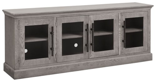 Traditional 85" Console Table with Glass Doors