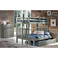 Cambridge Twin over Full Bunk Bed with Trundle Storage