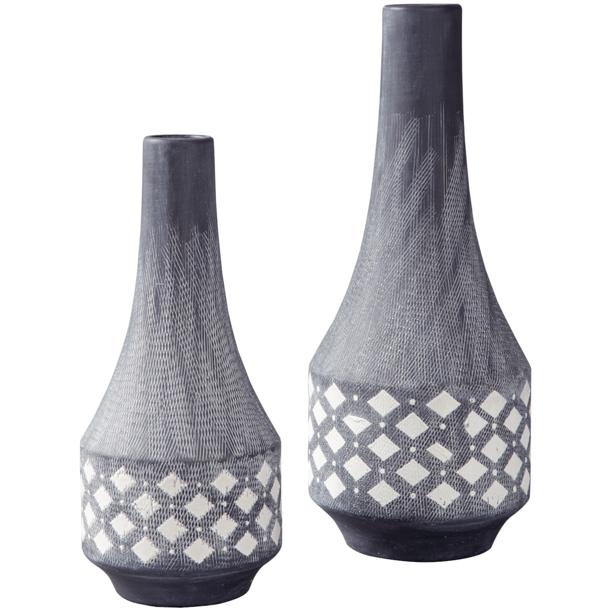 Ashley Furniture Signature Design Accents Dornitilla Black/White Vase Set