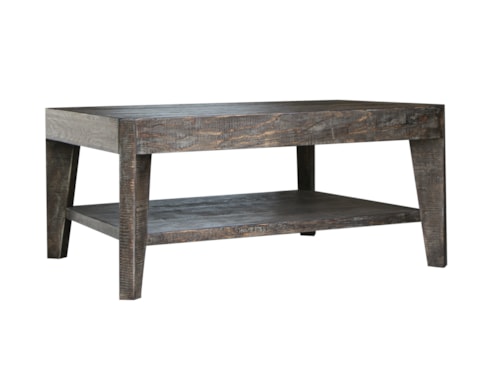 Modern Rustic Cocktail Table with Open Shelf