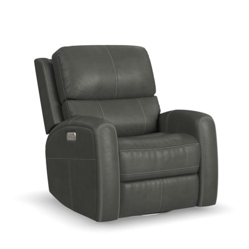 Power Swivel Gliding Recliner with Power Headrest, Lumbar, Heat, and Massage