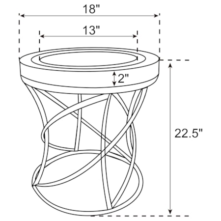 Mirror Top Stainless Steel End Table