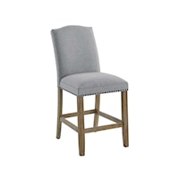 Transitional Counter Stool with Black Nailhead Trim