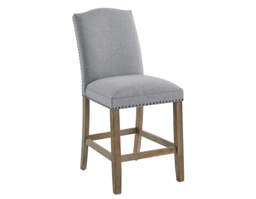Transitional Upholstered Counter-Height Chair with Nailhead Trim