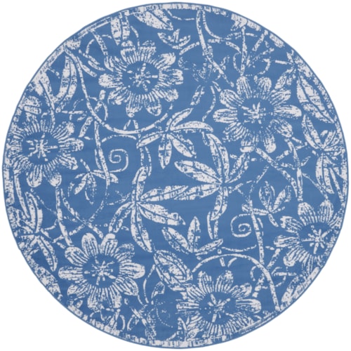 5'  Blue Round Rug