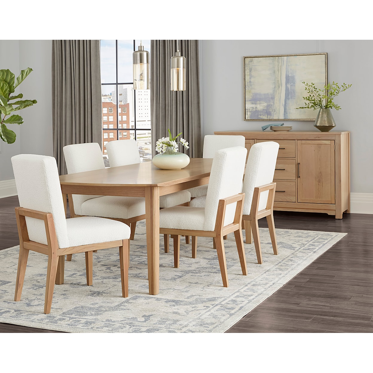 Virginia House Crafted Cherry - Bleached Upholstered Side Dining Chair