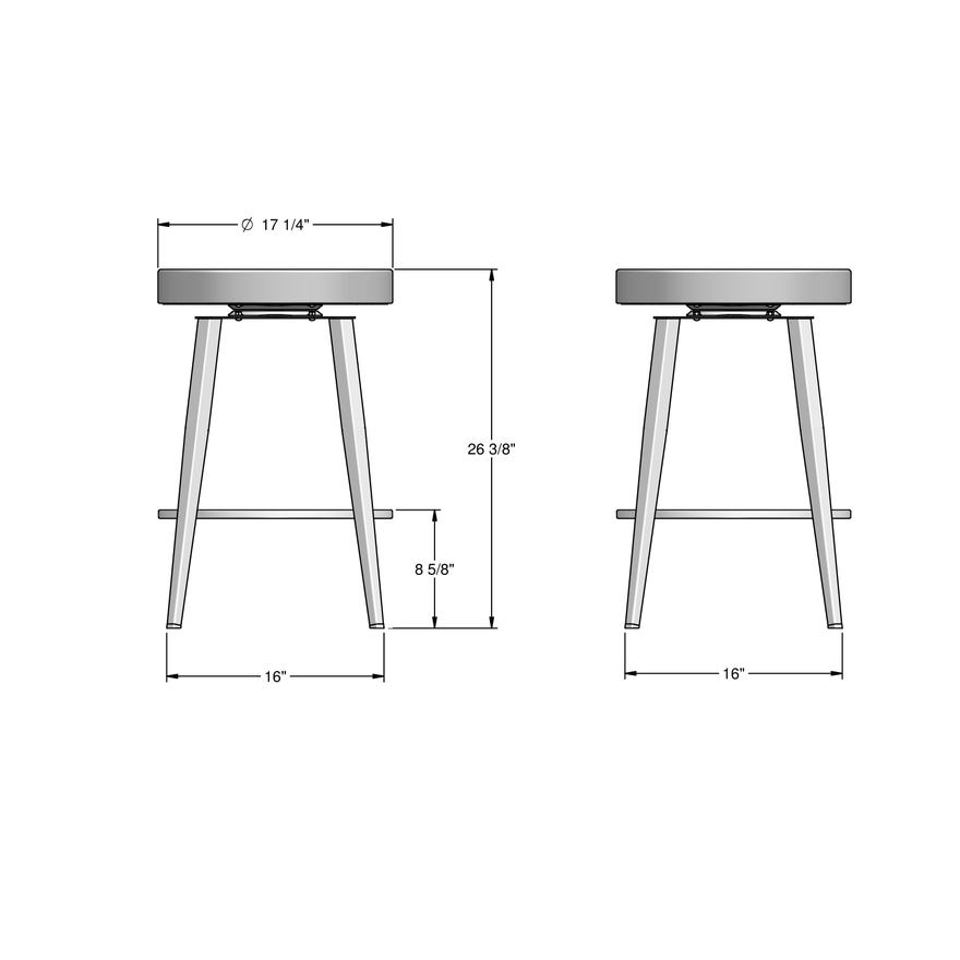 Amisco Zip Upholstered Counter Height Swivel Stool