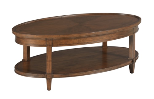 Transitional Coffee Table with Lower Shelf