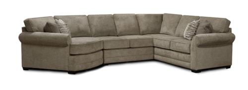 Casual Sectional Sofa with Cuddler