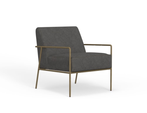 Contemporary Accent Armchair with Gold Frame