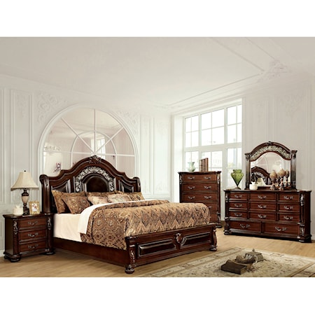 Traditional 5 Piece Queen Bedroom Set with Chest