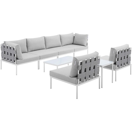 Outdoor 8-Piece Aluminum Sectional Sofa Set